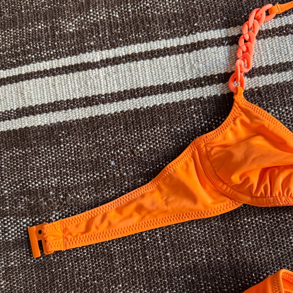 SOLID & STRIPED Orange Bikini with Braided Details - Picture 5 of 7